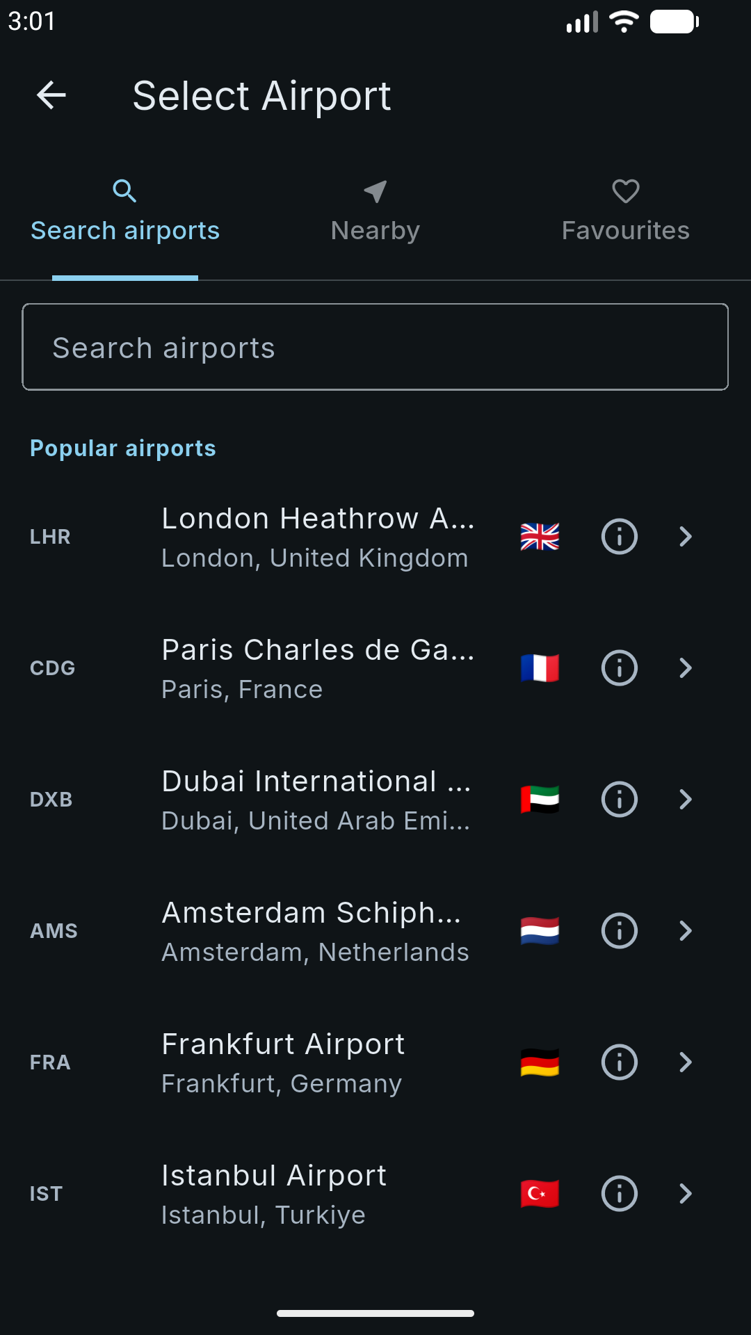 Choose from over 10,000 airports
